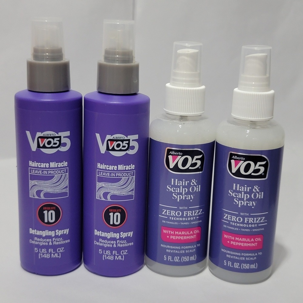 Alberto VO5 Haircare Set 2x Detangling Spray 10 & 2x Hair Scalp Oil Spray 5oz